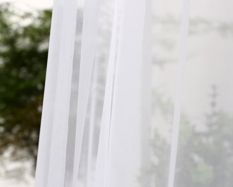 Rootz Semi-Transparent Curtain - Drapery - Window Covering - Panel - Drape - Shade - Blind - White - 140x245cm