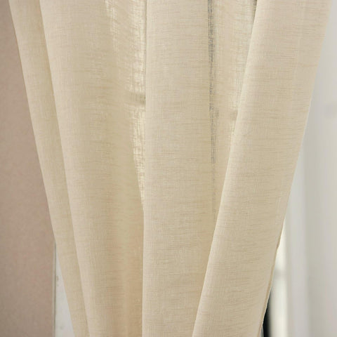 Rootz Transparent Curtain - Drapery - Window Covering - Linen-look Drape - Voile - Shade - Window Dressing - Sand - 140x225cm