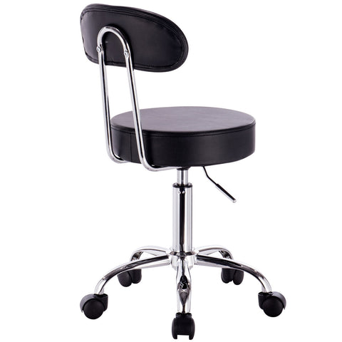 Rootz Ergonomic Swivel Stool - Comfortable Office Chair - Adjustable Desk Seat - Black - 47-59 cm Height