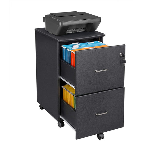 Rootz Drawer Unit Black - Locker On Wheels - Office Cabinet - Roll Container - 71 x 51 x 16 cm