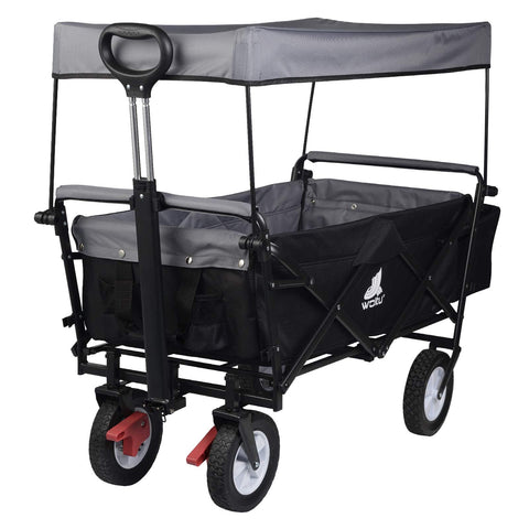 Rootz Bollerwagen - Garden Cart - Handwagon - Trolley - Outdoor Carrier - Portable Transporter - Pull Wagon - Anthracite - 31.9 x 21.7 x 8.5 inches