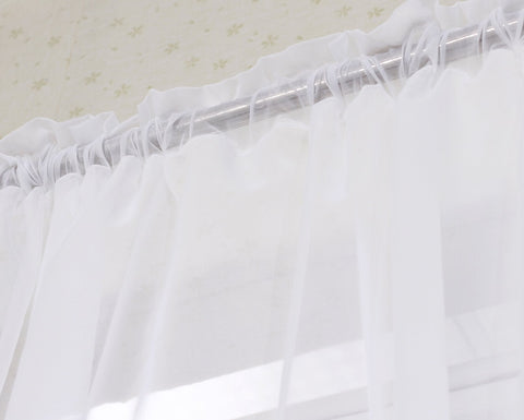 Rootz Semi-Transparent Curtain - Drapery - Window Covering - Panel - Drape - Shade - Blind - White - 140x245cm