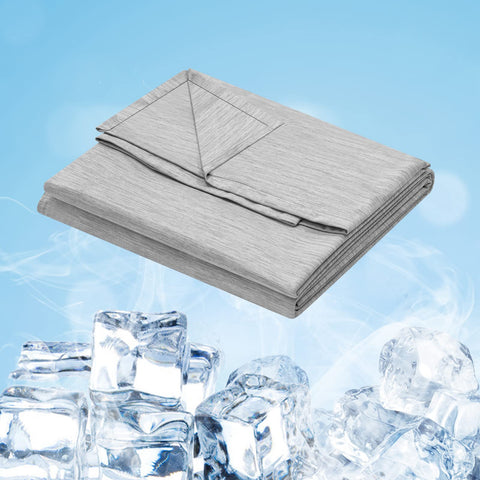 Rootz Cooling Blanket - Chill Throw - Comfort Cover - Refreshing Spread - Sleep Sheet - Temperature-Control Quilt - Thermal-Regulating Drape - Light Gray - 200 x 220 cm