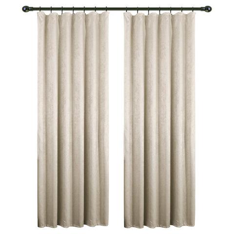 Rootz Blackout Curtains - Drapes - Window Coverings - Thermal Panels - Room Darkeners - Light Blockers - Shade Providers - Cream - 135x245cm