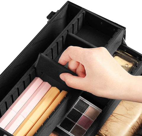 Rootz Beauty Case - Trolley - Make-Up Storage - Travel Storage - Makeup Artist - Pink - MDF - 34 x 24 x 45 cm