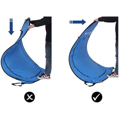 Rootz Pop-Up Tent - Changing Tent - High Tent - Fishing - Beach - Carry Bag - Zipper - Blue - 120 x 120 x 190 cm