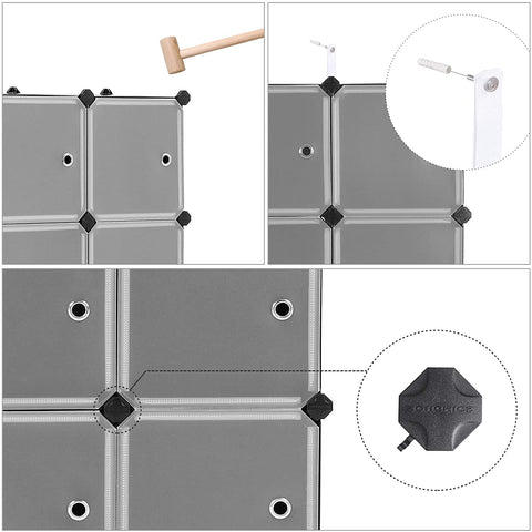 Rootz Storage System - 9 Cubes - Organizer - Storage - Plastic - Plastic - Black - 93 x 31 x 93 cm
