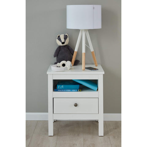 Rootz Children's Bedside Table - Nightstand - Kids' Side Table - Youth Stand - Storage Unit - Bedroom Accessory - White - 47 x 52 x 35 cm
