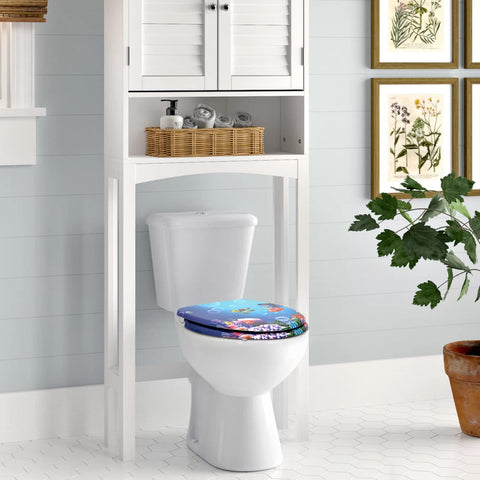 Rootz Toilet Seat - Commode Cover - Lavatory Top - Restroom Seat - Bathroom Accessory - John Lid - Goldfish Cartoon - 19.3x15.6x2.8inches