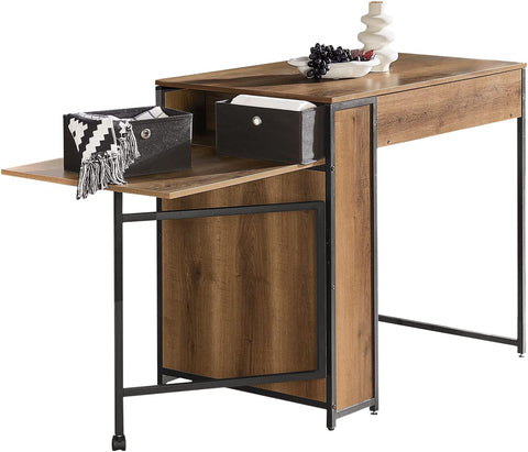 Rootz Bar Table with Extendable Table Top - Kitchen - Breakfast Bar Table - Coffee Bar with Foldable Worktop