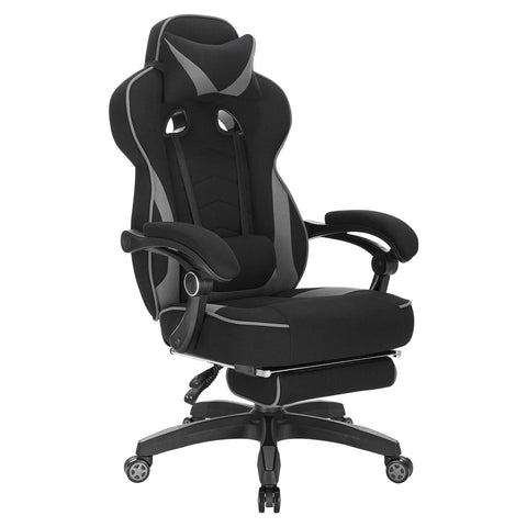 Rootz Ultimate Gaming Throne - Premium Gamer Chair - Ergonomic PC Seat - Stylish Gray - Adjustable Height, Recline, and Footrest
