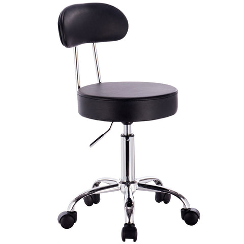 Rootz Ergonomic Swivel Stool - Comfortable Office Chair - Adjustable Desk Seat - Black - 47-59 cm Height