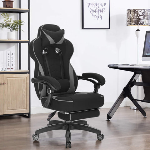 Rootz Ultimate Gaming Throne - Premium Gamer Chair - Ergonomic PC Seat - Stylish Gray - Adjustable Height, Recline, and Footrest