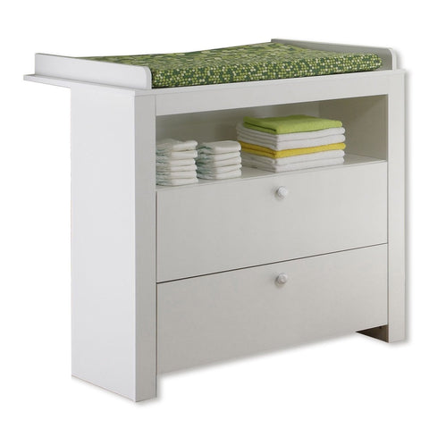 Rootz Baby Room Wickelk and Chest - Modern Changing Table - Versatile Storage - White  - 96x102x77cm