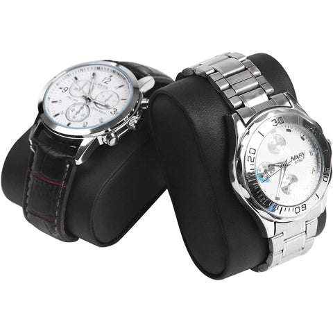 Rootz Watch Box - Watch Storage - 12 Compartments - Velvet - PU - Metal Buckle - Black - 36.2 X 9 X 21.3 cm