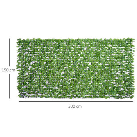 Rootz Artificial Hedge - Privacy Hedge - Wall Decoration - Light Green - 300 x 150 cm