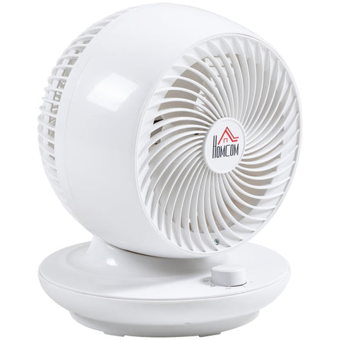 Rootz Circulation Fan - Table Fan - Circulating Air Fan - Swivel Fan - 3 Speed Settings - 90° Tilt Function - 70° Oxidation 90° - ABS/Plastic - White - 27L x 27W x 34H cm