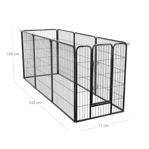 Rootz Cage - Outdoor Enclosure - Pet Cage - Outdoor Cage - Portable Cage - Heavy-Duty Cage - Metal Cage - Metal - Black - 77 x 100 cm (W x H)