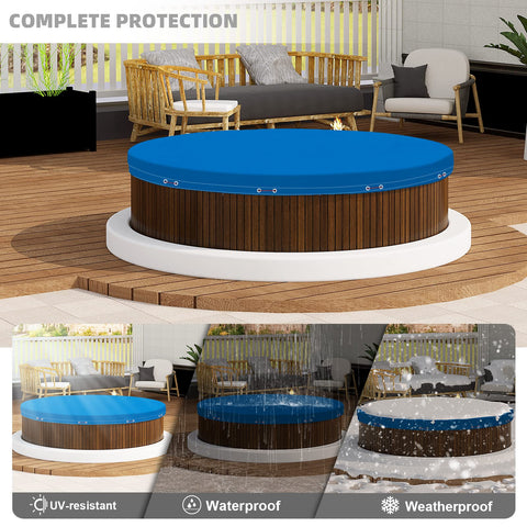 Rootz Pool Cover - Pool Protector - Swimming Pool Tarpaulin - Pool Guard - Waterproof Shield - Pool Barrier - Pool Safeguard - Blue - 17.7 x 14.6 x 2.3 inches