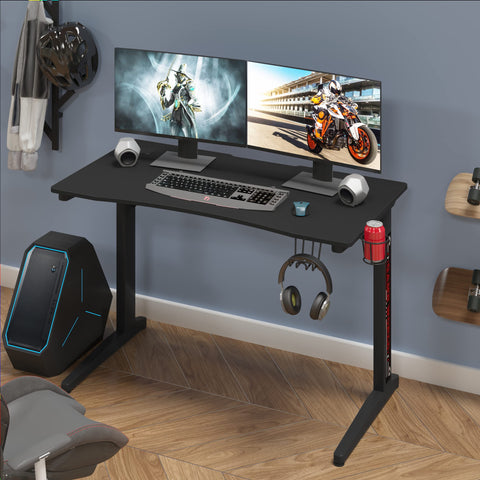 Rootz Gaming Desk - Game Station - Player's Table - eSport Setup - Computer Stand - Tech Bench - Digital Workspace - Black - 49.6 x 26.8 x 7.3 inches