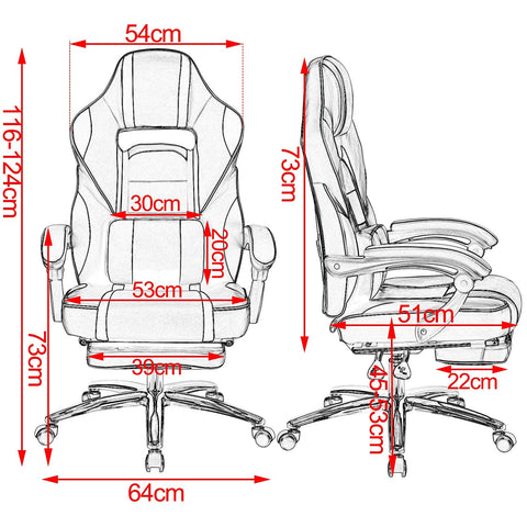 Rootz Gaming Chair - Ergonomic Office Desk Chair - Comfortable Computer Seat - High-Performance Workstation Chair - Stylish Red - Adjustable Height
