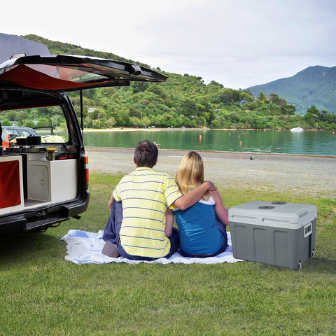 Rootz Mini Kühlbox - Portable Cooler - Travel Fridge - Car Refrigerator - Thermal Warmer - Insulated Box - Cold Storage - Dunkelgrau - 56.1*39.1*41.6 cm