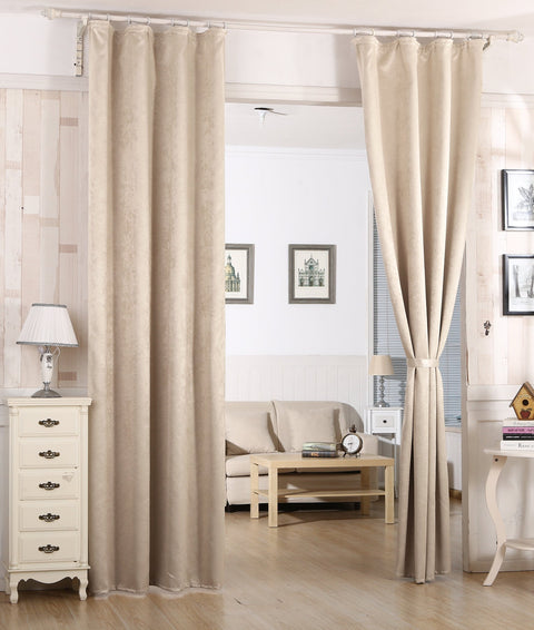 Rootz Blackout Curtains - Drapes - Window Coverings - Thermal Panels - Room Darkeners - Light Blockers - Shade Providers - Cream - 135x245cm