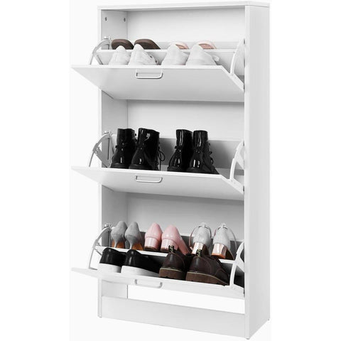 Rootz Shoe Cabinet - With 3 Flaps - For 12-18 Pairs Of Shoes - Shoe Storage