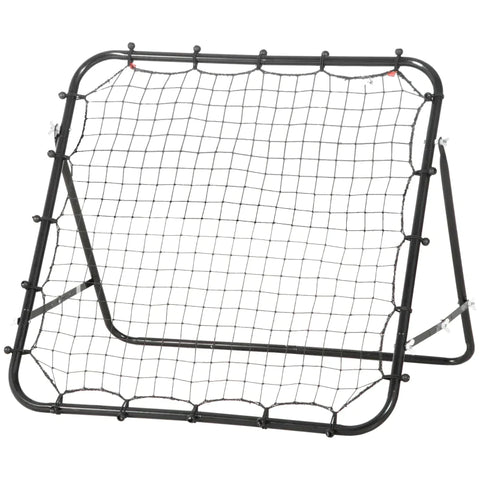 Rootz Rebounder - Football Rebounder - Kickback Goal Rebound Wall Net - Metal Tube + PE Fabric - Black - 96 x 80 x 96 cm