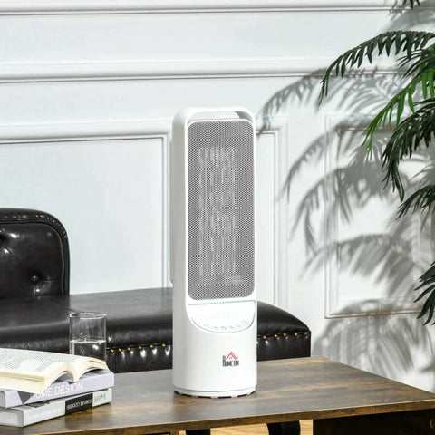 Rootz Heater - Heater Fan - 2000W Electric Heater - Ceramic Heating Tower with Remote Control  - Oscillation Heater - Plastic - White - Ø15.1 x 50.9H cm