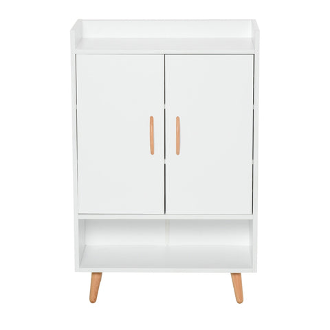 Rootz Shoe cabinet - Doors - Shoe rack - Shelves - Storage compartment - 60 x 30 x 92 - White - Brown