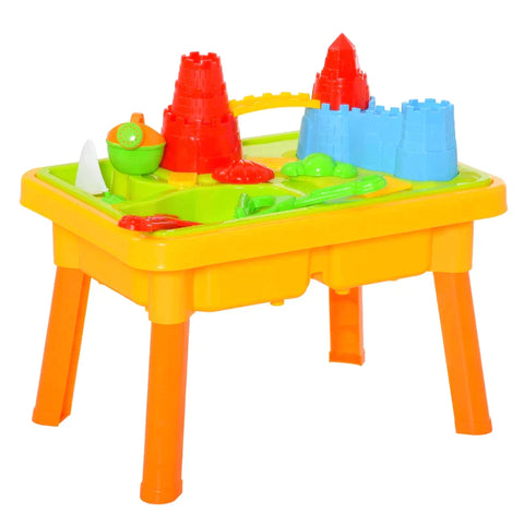 Rootz Children's Sand Toys - Sandbox Table With 23 Pieces - Play Table - Beach Toys - Gaming Table - Multicolored - 59 x 42 x 37 cm