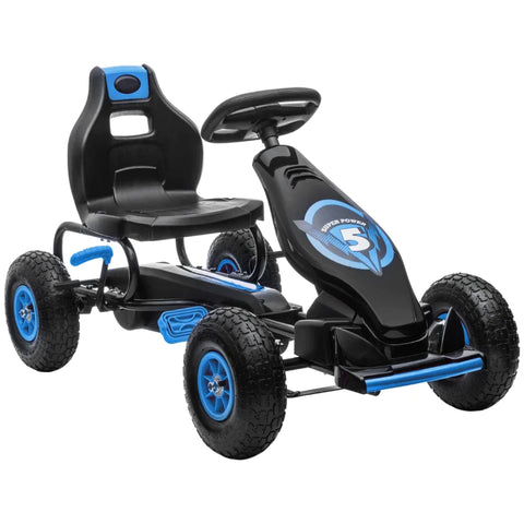 Rootz Children's Go-kart - With Pedals - Adjustable Seat - Indoor And Outdoor - From 5 Years - Blue + Black - 121 x 58 x 61 cm