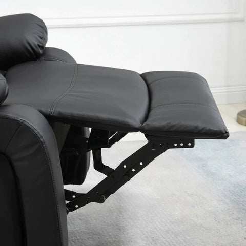 Rootz Massage Chair - 8 Vibration Heads -soft Armrests - Relaxation Chair - Adjustable Backrest - Footrest - Faux Leather - Black - 87L x 97W x 104H cm