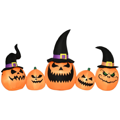 Rootz Halloween Decoration - Garden Decoration - Pumpkin Family With Fan - Weatherproof  - Orange - 2.45 x 0.60 x 1.25 m