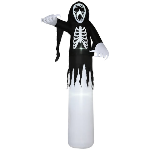 Rootz Ghost Skeleton - Halloween Decoration With Blower - Tension Rope - Sandbag - Black - 1.40 x 1.05 x 2.70m