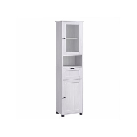 Rootz Bathroom Cabinet - Vanity Cabinet - Storage Cabinet - White Bathroom Cabinet - Stylish Bathroom Cabinet - With Height-Adjustable Shelves - White - 40 x 30 x 165 cm