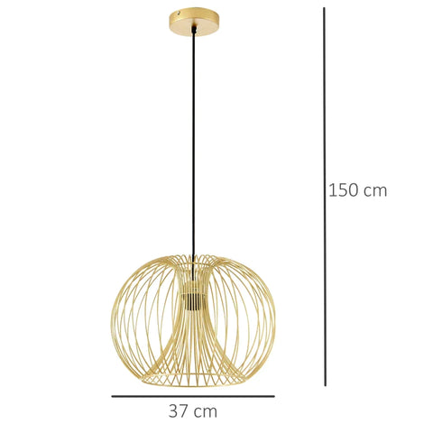 Rootz Hanging Lamp - Gold Modern Ceiling Lamp - Ceiling Spotlight - Kitchen - Bar - Living Room - Bedroom - Ø37 x 150H cm