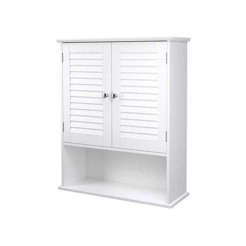 Rootz Wall Cabinet - Kitchen Wall Cabinet - Bathroom Wall Cabinet - Wall-Mounted Cabinet - Storage Wall Cabinet - Wall Cabinet With Doors - White - 60 x 20 x 70 cm