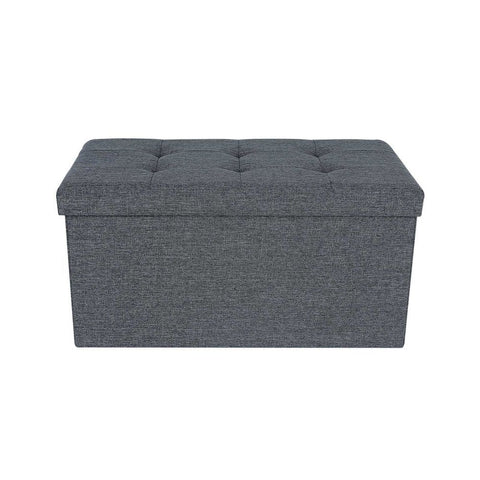 Rootz Bench - Storage Space - Imitation Linen - Incredible Capacity - Extra Stable - Practical Shoe Bench - Bed Chest - Living Room - Medium Density Fiberboard - Light Gray -  76 x 38 x 38 cm