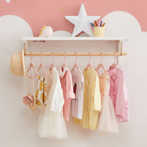 Rootz Kids Hangers - Children's Clothes Hanger - Set Of 30 Kids Hangers - Slim Hanger - Baby Hangers - Small Hangers For Kids - Light Pink - 30 x 0.5 x 20.5 cm