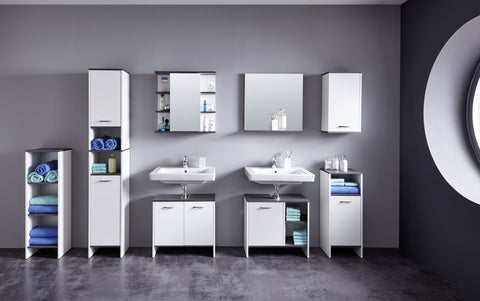 Rootz Bathroom cabinet - Storage cabinet - White - 32 x 103 x 28 cm