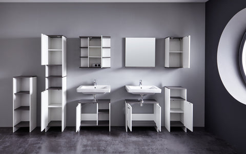 Rootz Bathroom cabinet - Storage cabinet - White - 32 x 180 x 28 cm