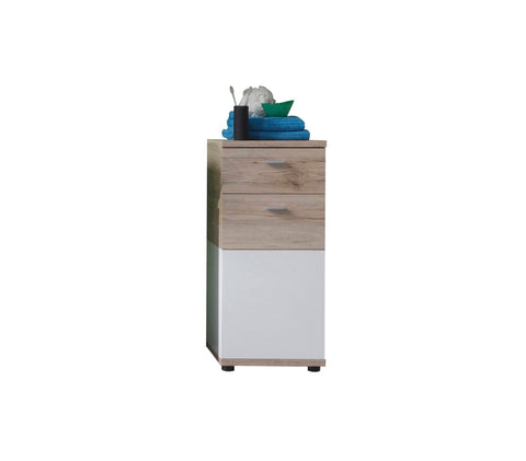 Rootz Bathroom Cabinet - Storage Cabinet - White and Brown - 36 x 81 x 31 cm