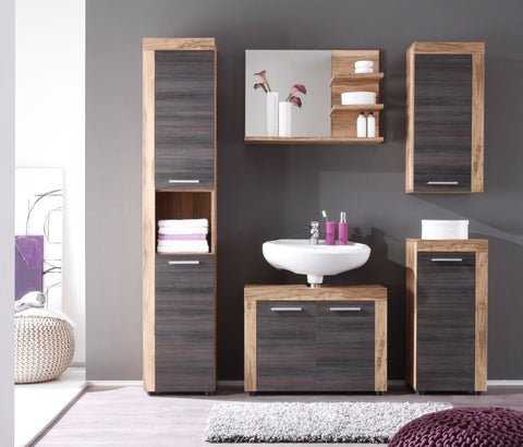 Rootz Bathroom cabinet - Storage cabinet - Brown - 72 x 56 x 34 cm