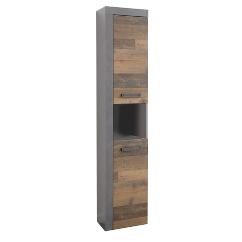 Rootz Bathroom Cabinet - Storage Cabinet - Brown and Gray - 33 x 184 x 31 cm