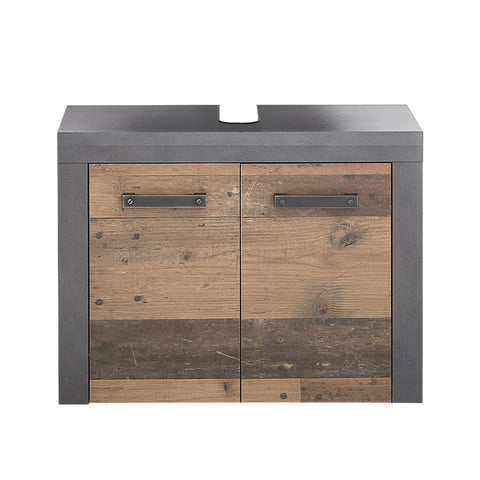Rootz Bathroom Cabinet - Washbasin Cabinet - Brown and Gray - 72 x 56 x 34 cm