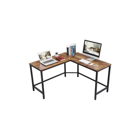 Rootz Corner Desk - L-shaped Desk - Corner Computer Desk - Wood Corner Desk - Gaming Corner Desk - Corner Study Desk - Chipboard - Vintage Brown - 135 x 135 x 75 cm (L x W x H)