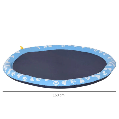 Rootz Dog Pool - Paddling Pool - With Water Nozzle - Round - Non-slip - Blue - Ø150 cm