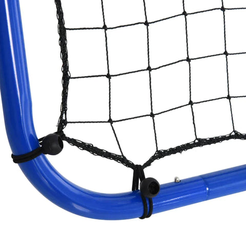 Rootz Football Rebounder Net - Kickback Goal Rebound Wall Net - Rebound On Both Sides - Adjustable - Steel - Blue - 100 x 95 x 90 cm